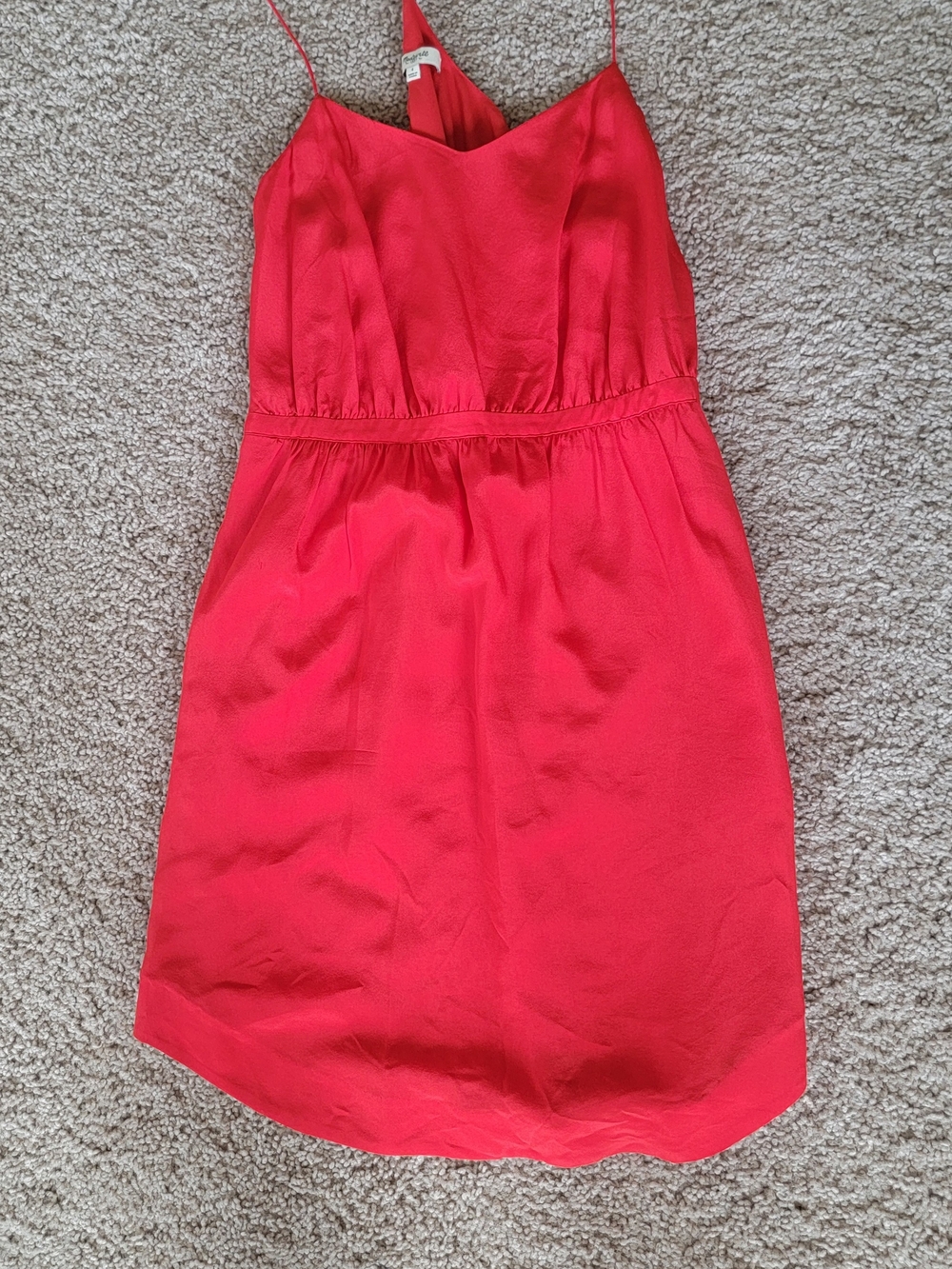 Madewell Red Spaghetti-Strap Mini Dress With Pockets